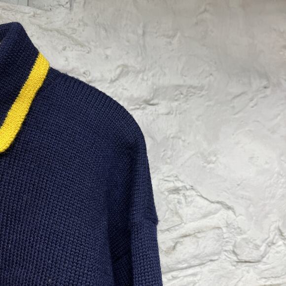 Espirit Sport Knit Wool Collared Argyle Pullover Sweater Preppy Vintage 90s - Picture 3 of 10